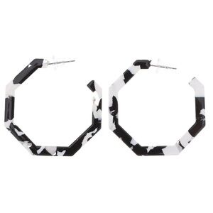 Hexagon Acrylic Hoop Earrings